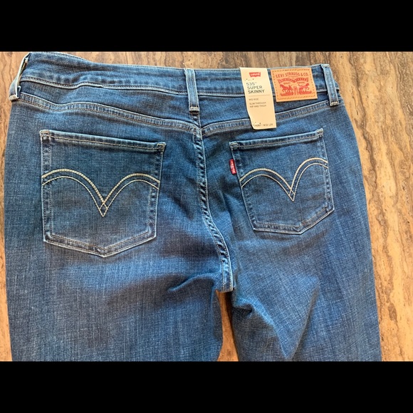 LEVI”’S 535 SUPER SKINNY MID RISE 14 SHORT 32/28 - Picture 5 of 10